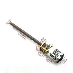 Threaded Shaft M4 55mm DC Gear Motor 3V 6V 12V Mini Electric Screw Red 12V 30RPM